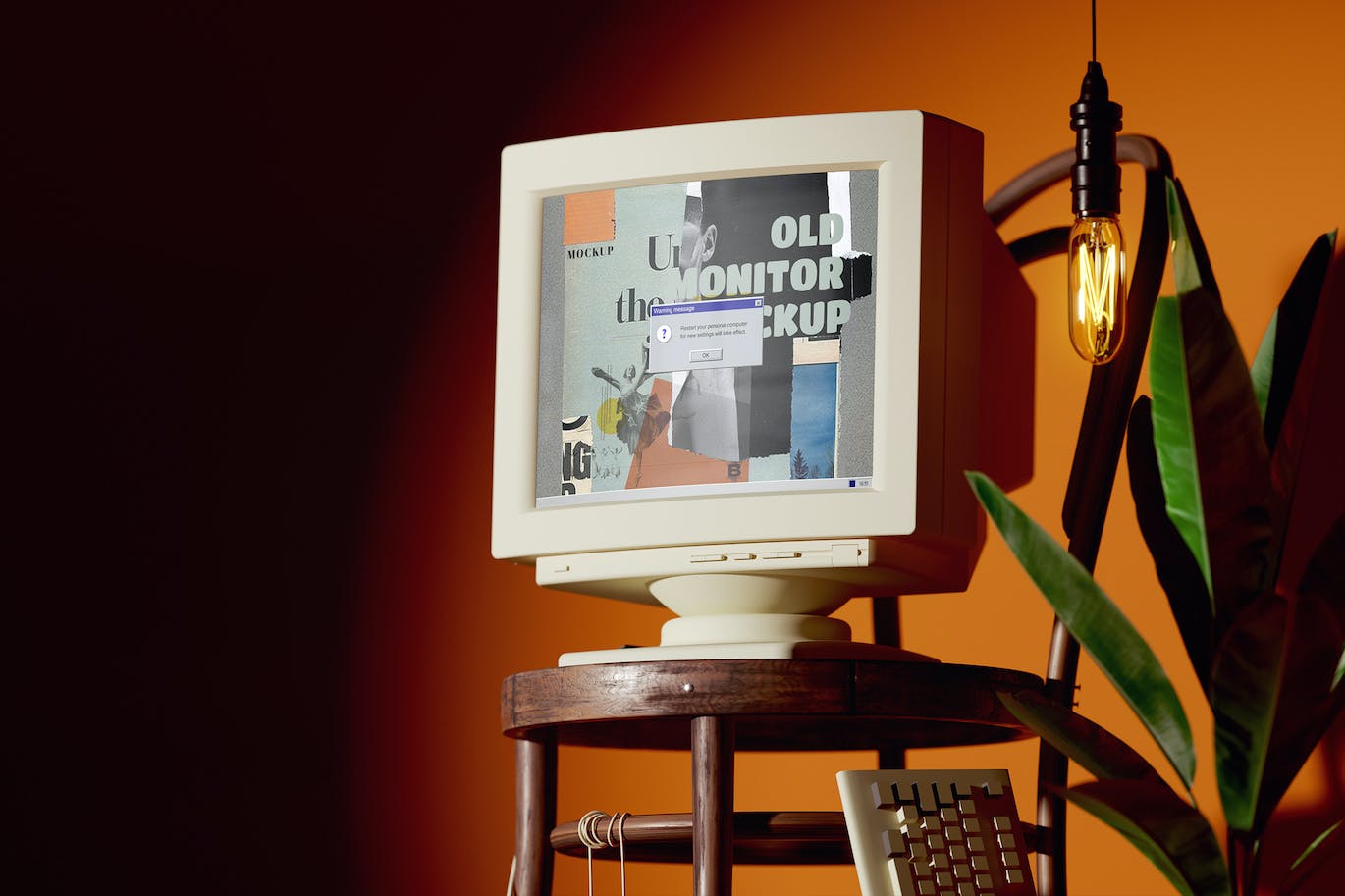 怀旧款电脑显示器屏幕样机 (PSD)