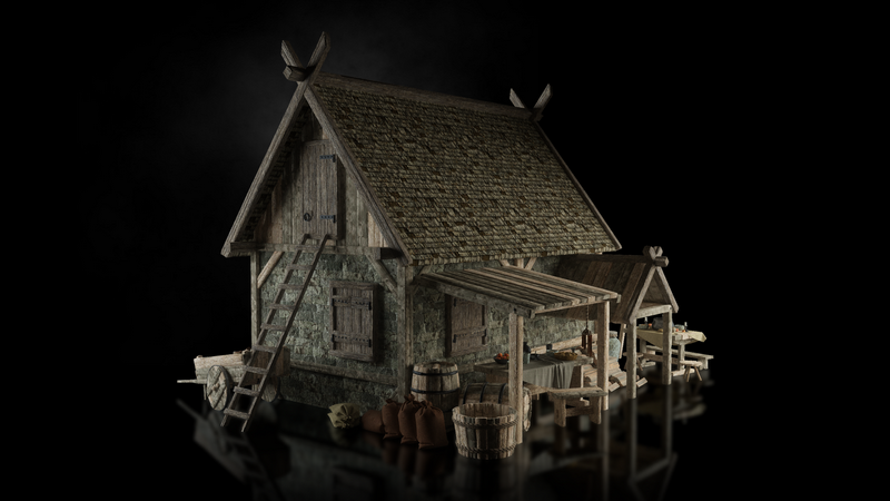 中世纪城市街道3D模型素材包