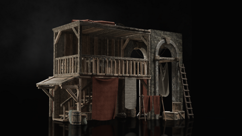 中世纪城市街道3D模型素材包