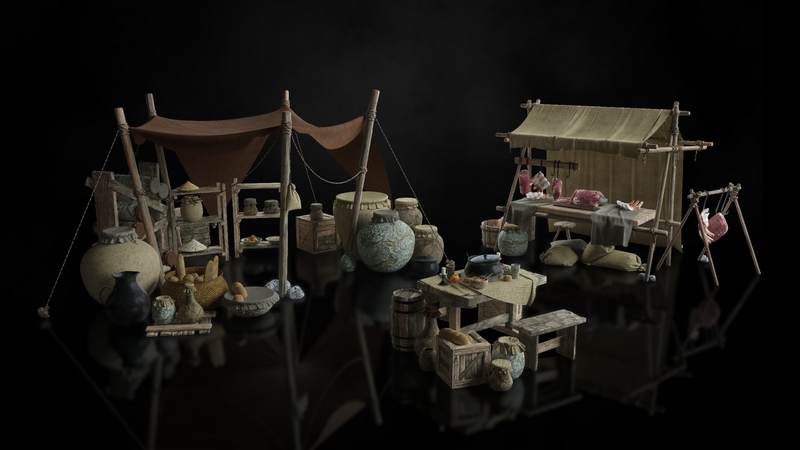 中世纪城市街道3D模型素材包