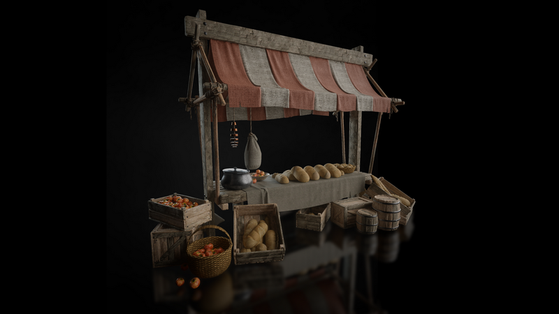 中世纪城市街道3D模型素材包