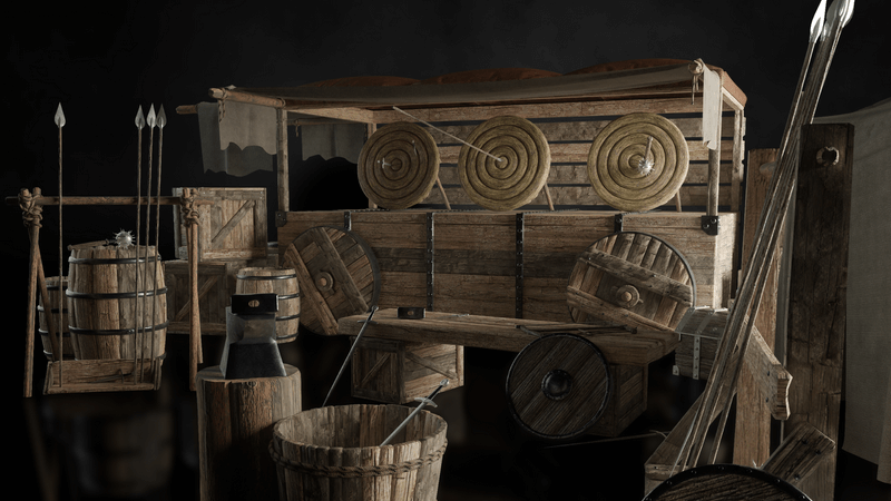 中世纪城市街道3D模型素材包