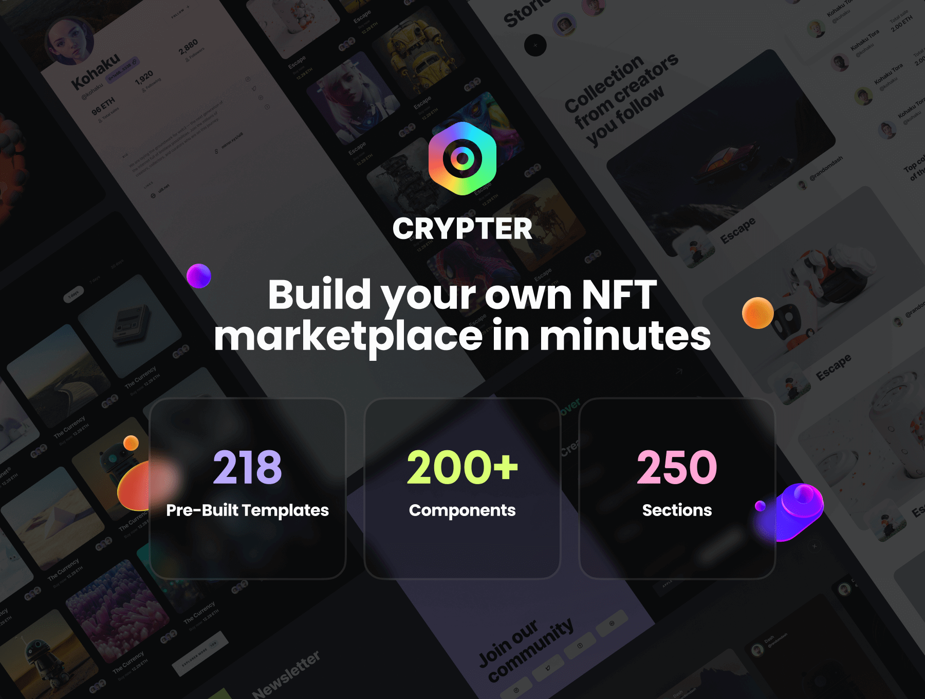 236个设计前卫的NFT主题UI界面素材包