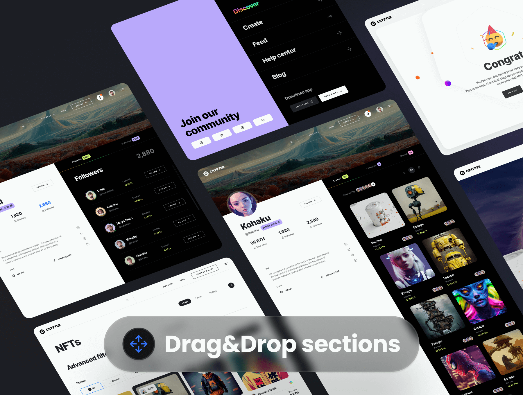 236个设计前卫的NFT主题UI界面素材包