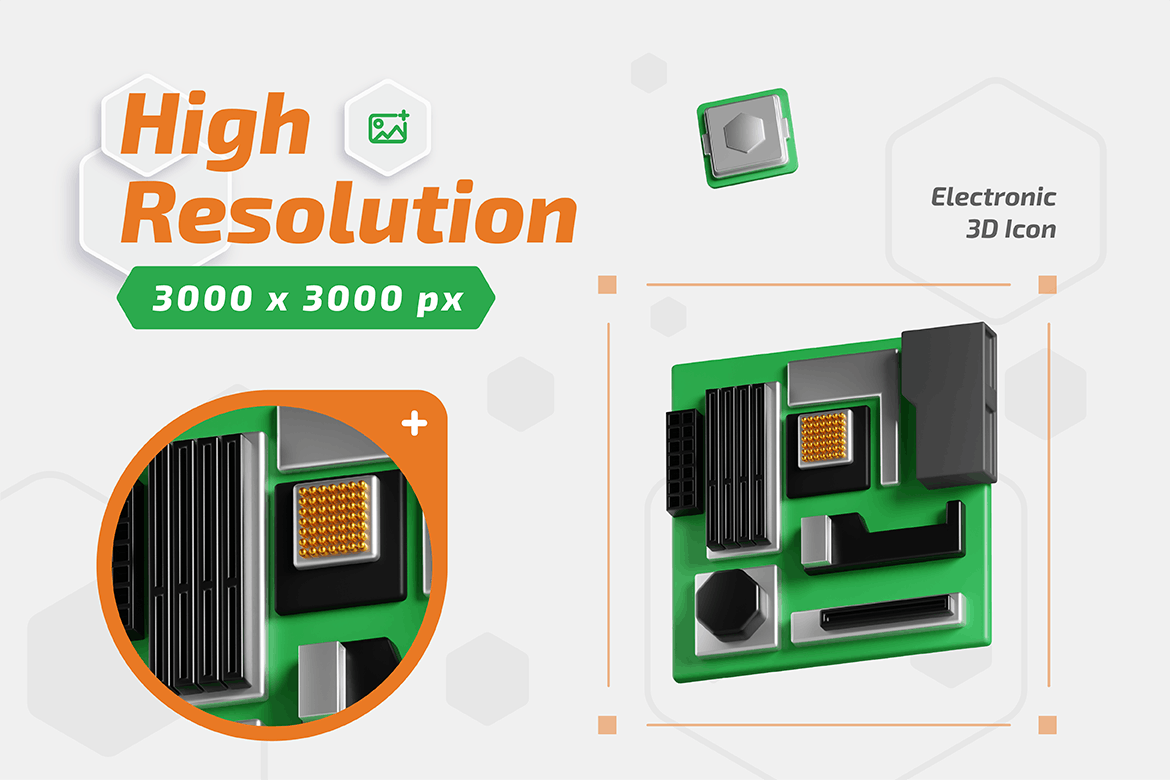 20个计算机硬件内存主板鼠标键盘显示器等元素3D模型(Blender)