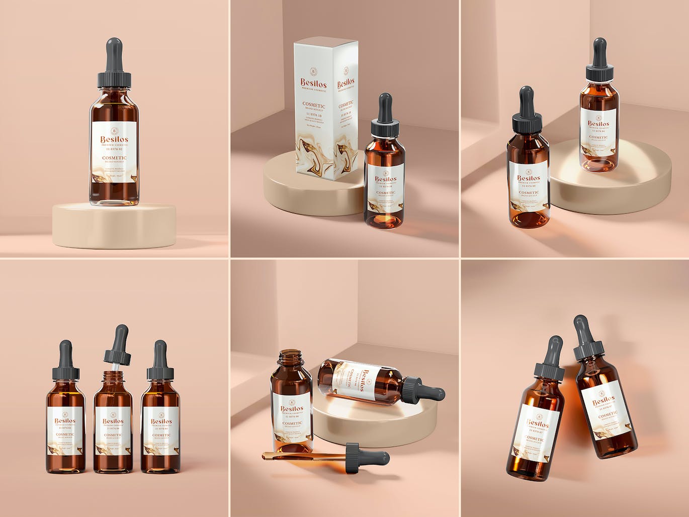 高精度化妆品化妆瓶包装样机PSD素材包