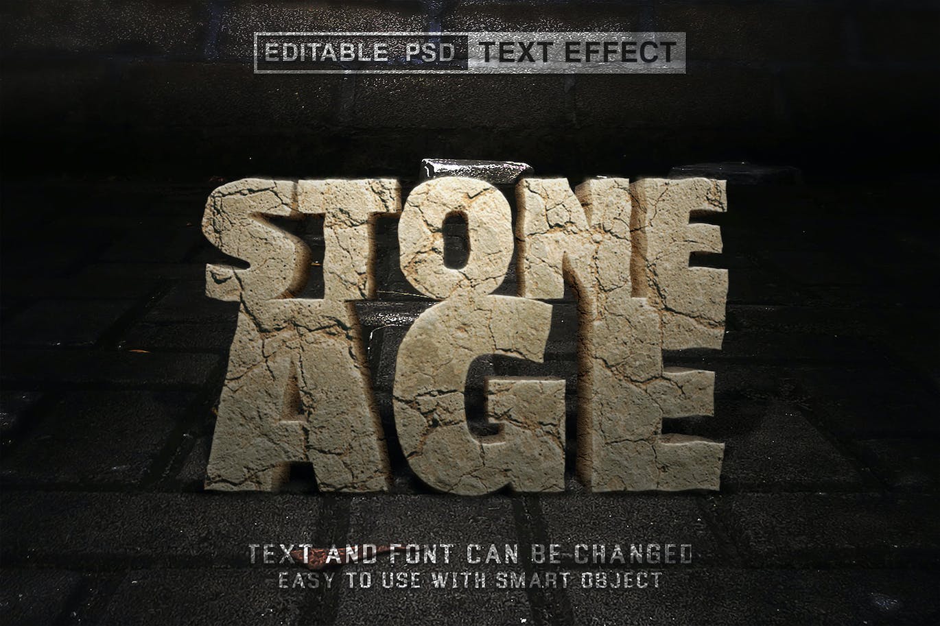 一键生成逼真石头风格可编辑PS图层样式