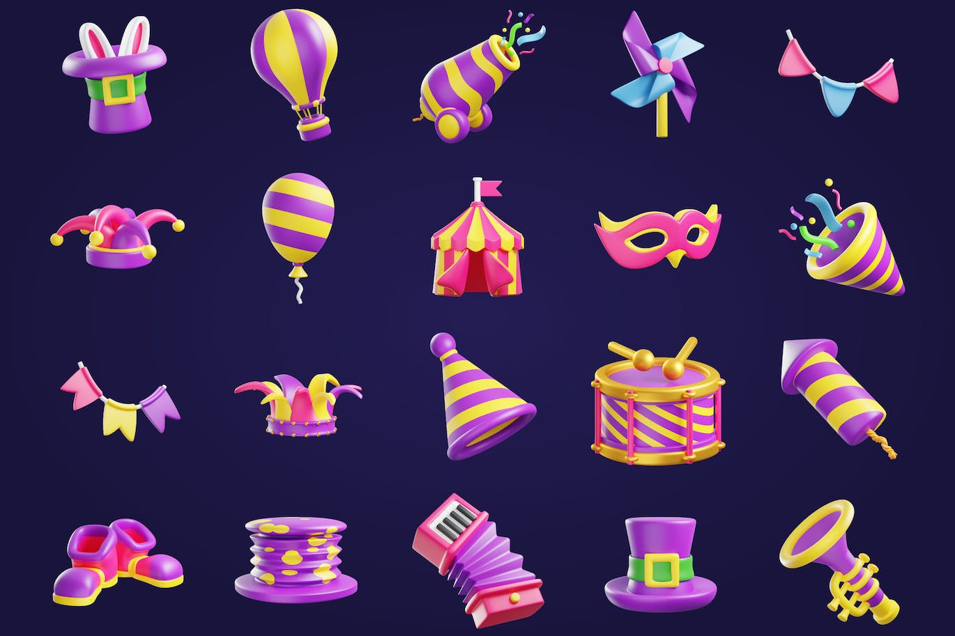 嘉年华节日活动3D图标