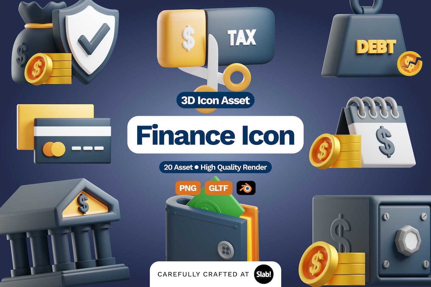 3D财务元素图标