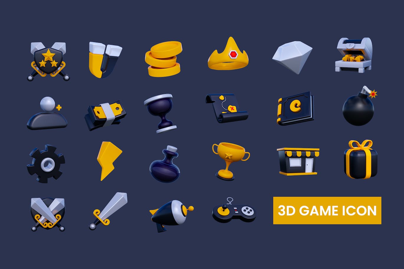 非常实用的3D游戏图标