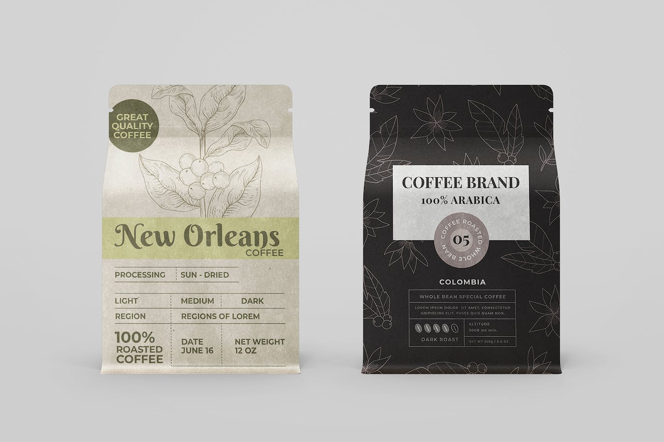 工艺包装咖啡模型PSD素材包