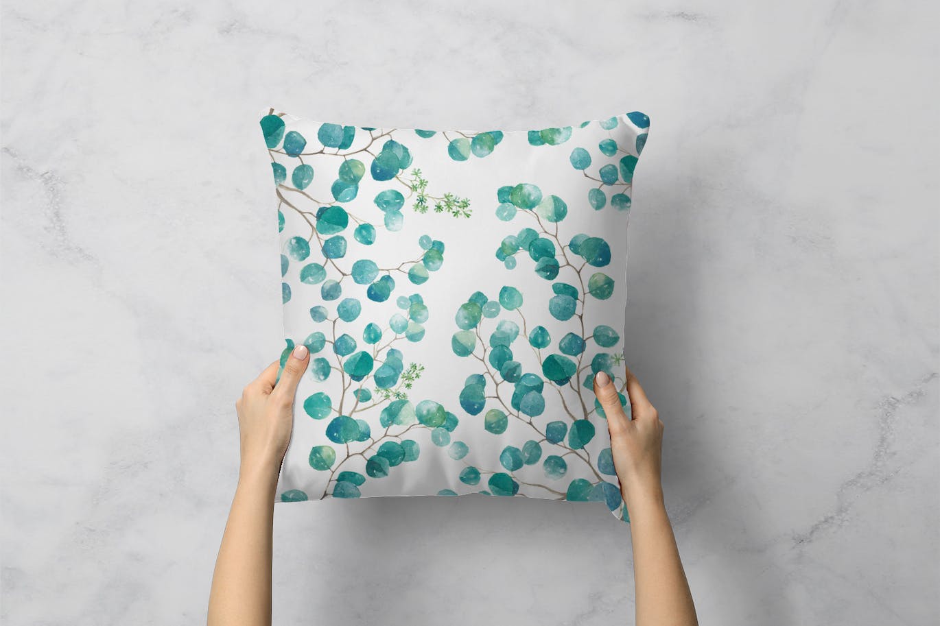 绿色清新的水彩植物JPG图片背景素材