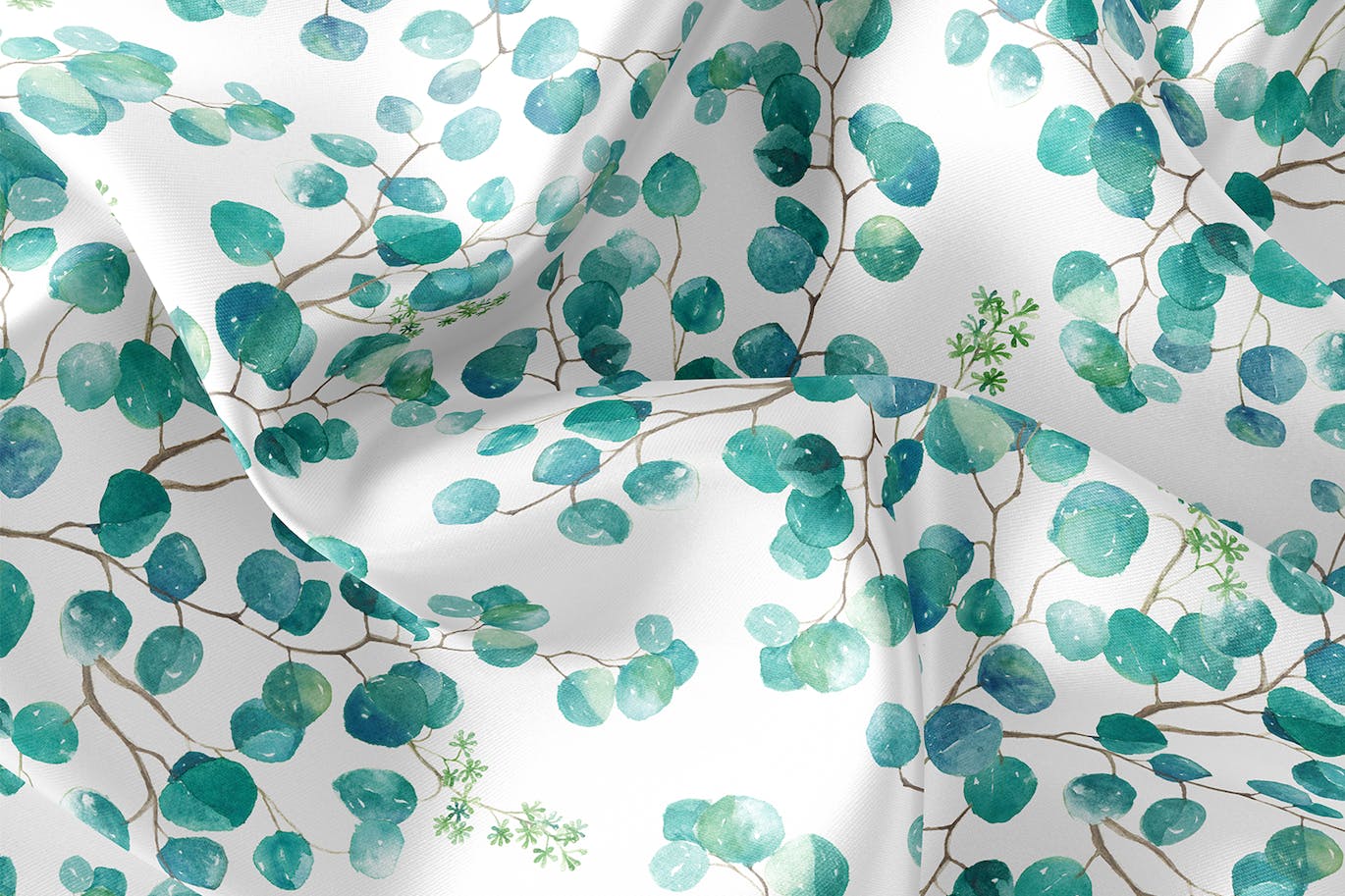 绿色清新的水彩植物JPG图片背景素材