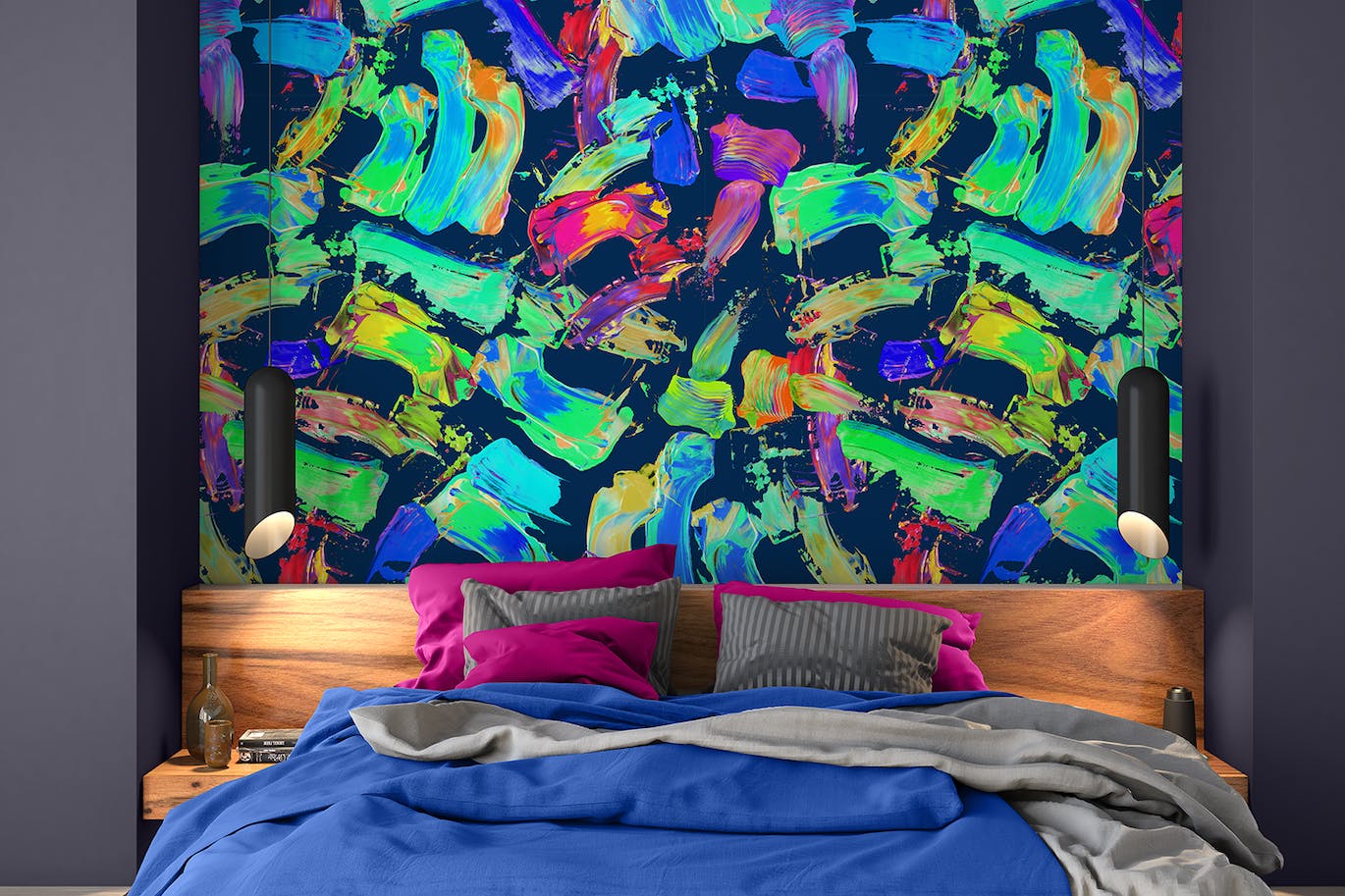 彩色油漆笔刷背景