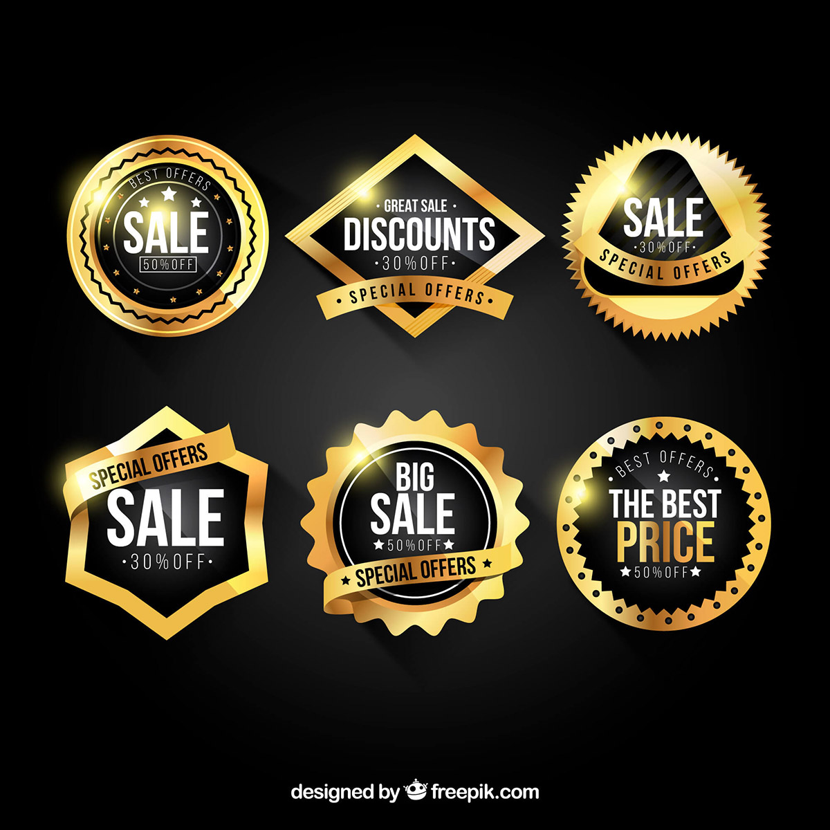 20个金色奢华矢量徽章素材包（AI,EPS）