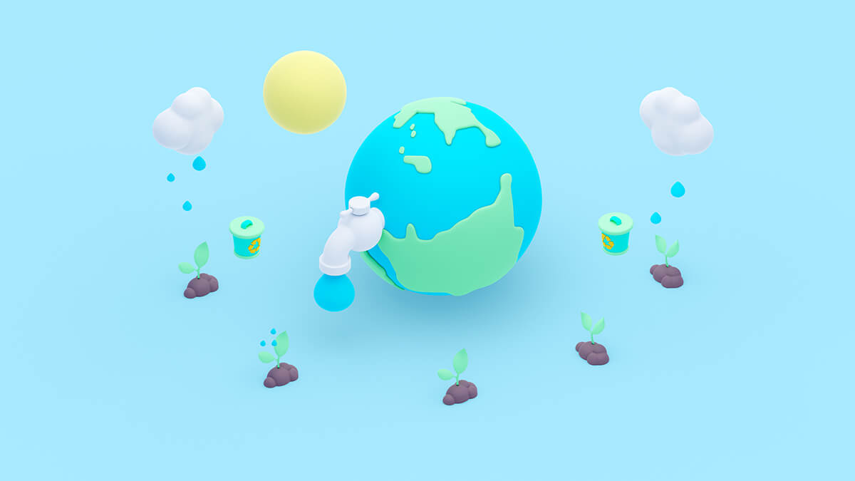 3D渲染2.5D生态主题概念图标素材