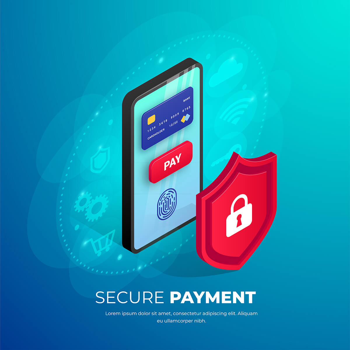 智能手机数据安全插画