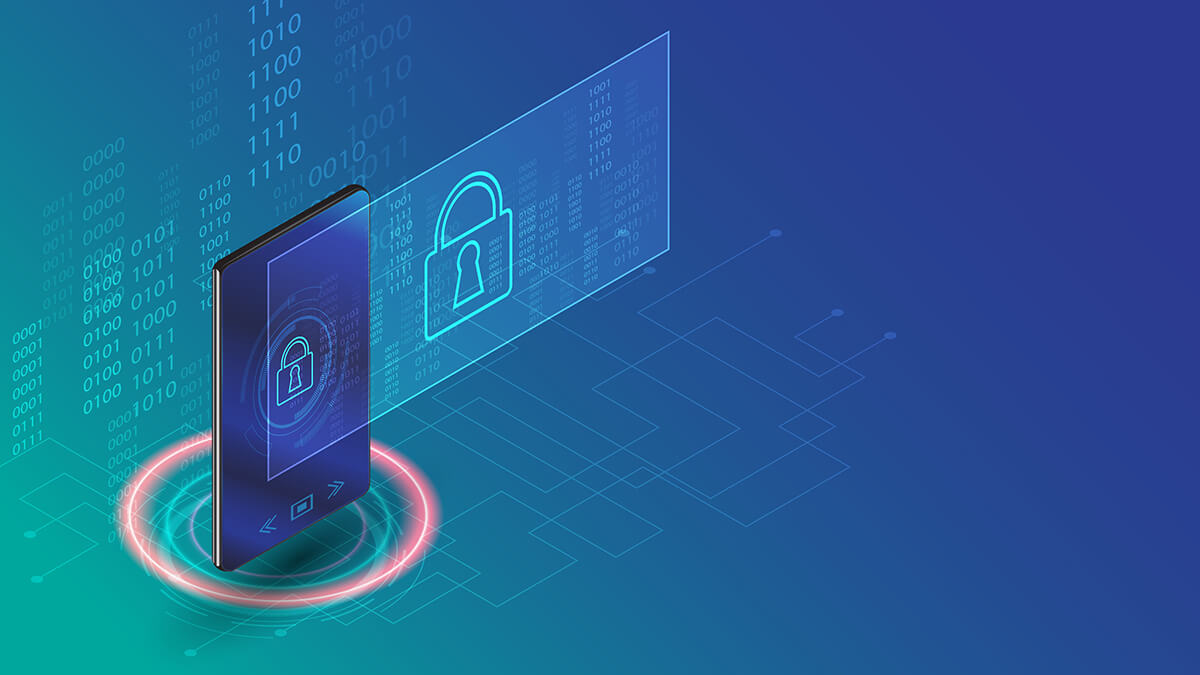 智能手机数据安全插画