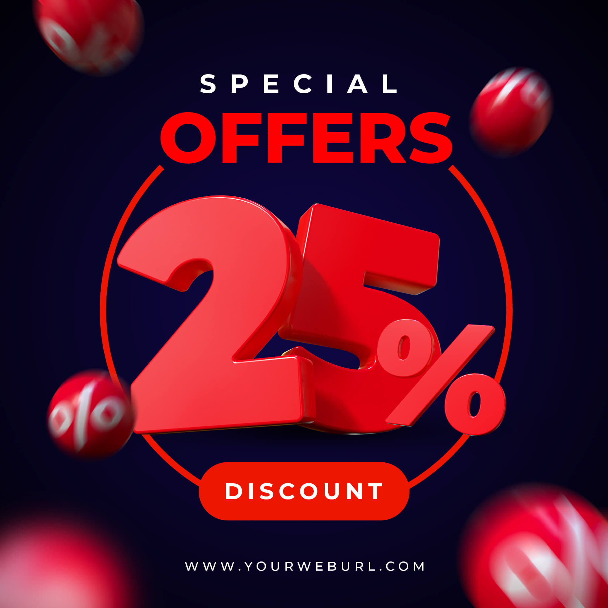 3d 渲染优惠折扣海报字体