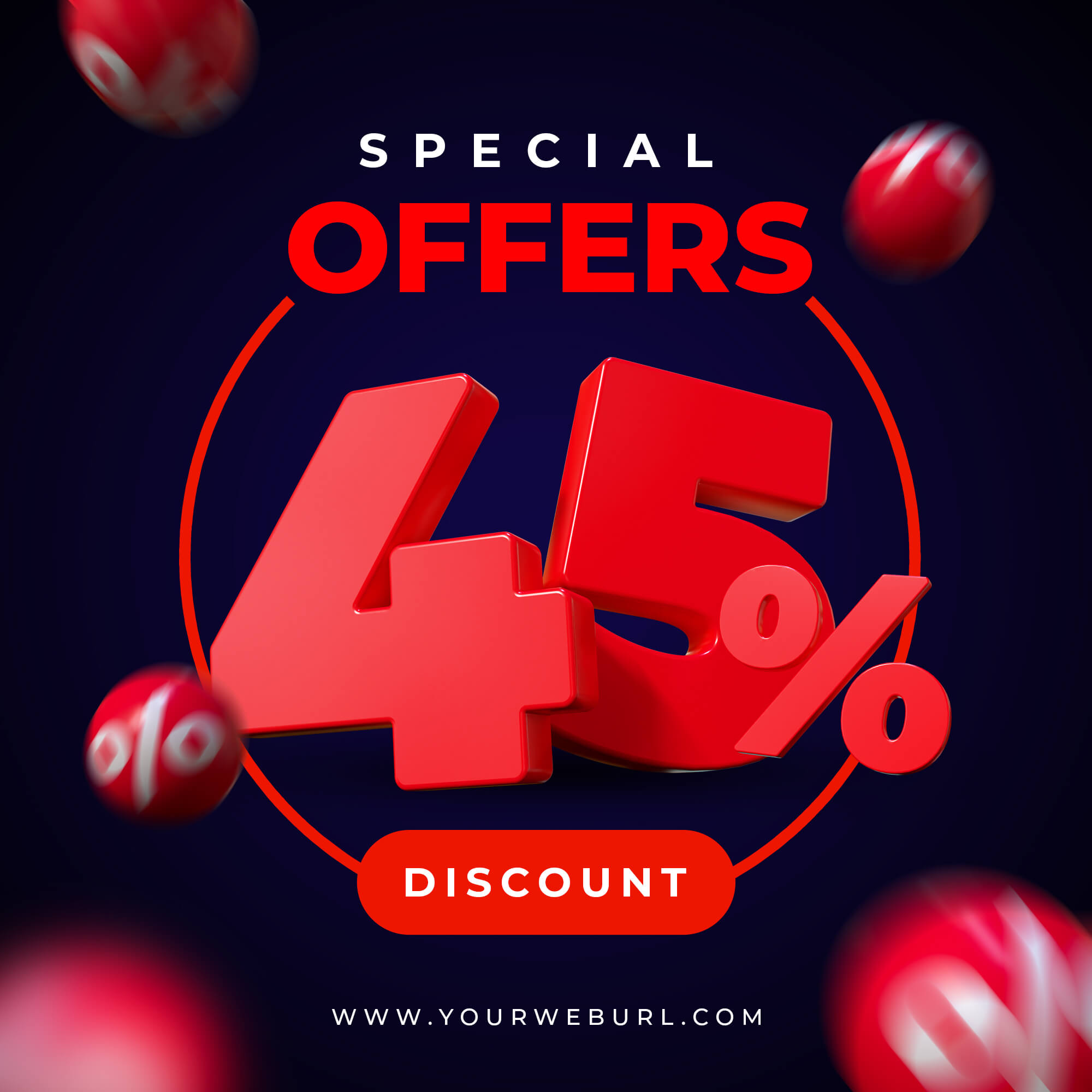 3d 渲染优惠折扣海报字体