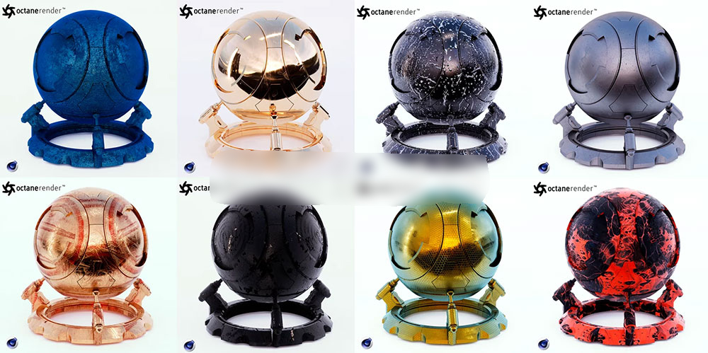 22种Octane材质球常用的OC材质球预设