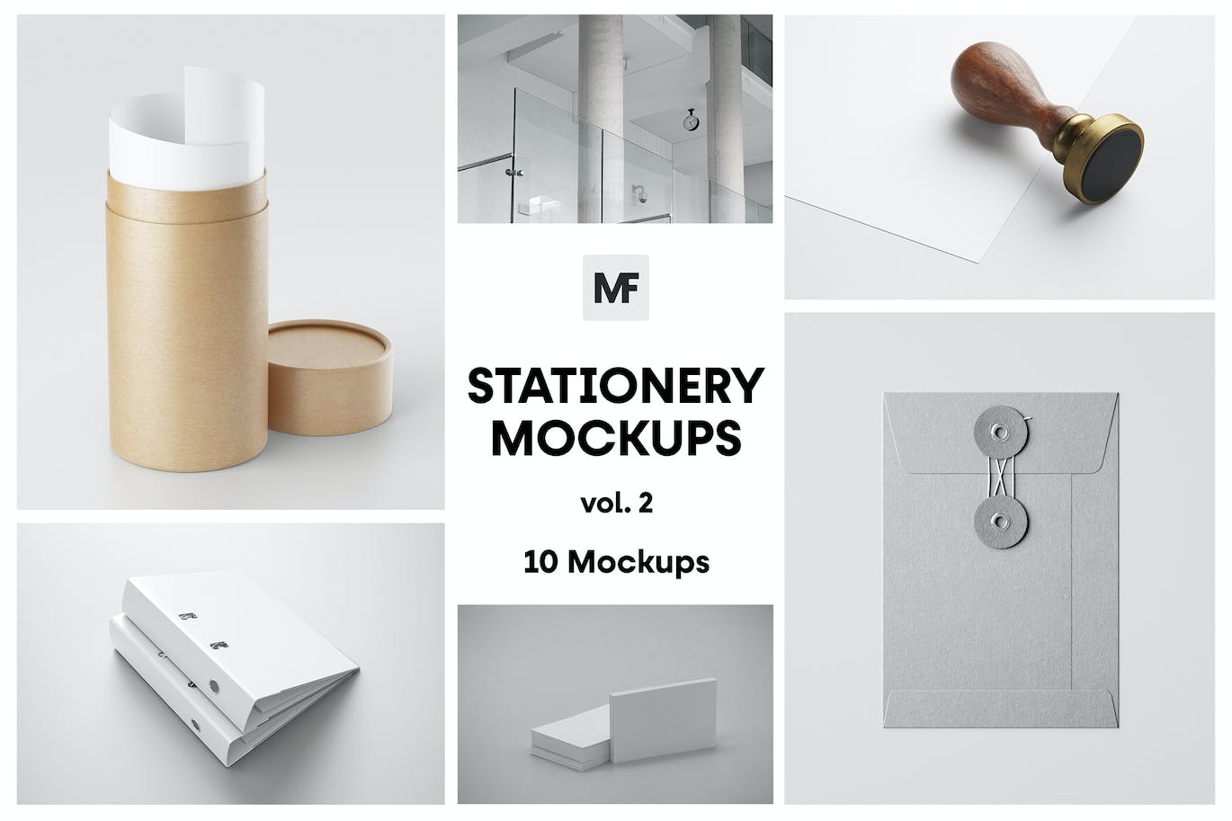 10个高品质的办公用品文具VI样机PSD素材包