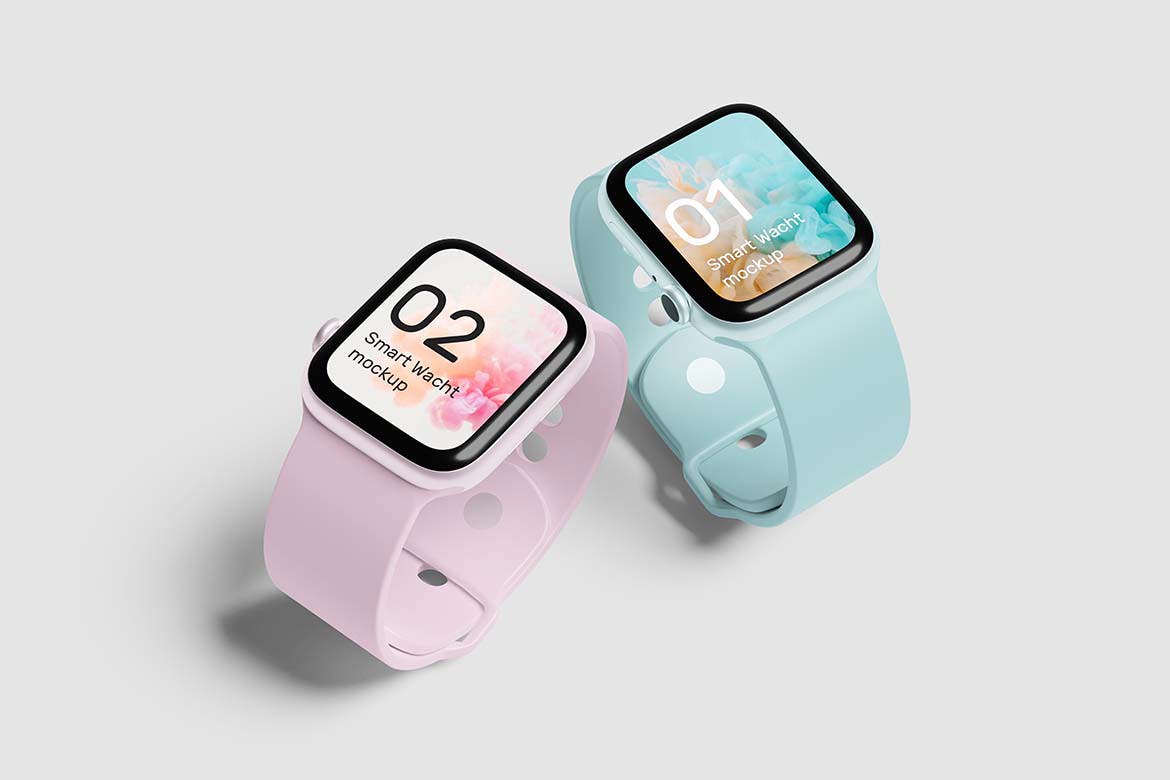 风格华丽的苹果智能手表样机PSD素材包