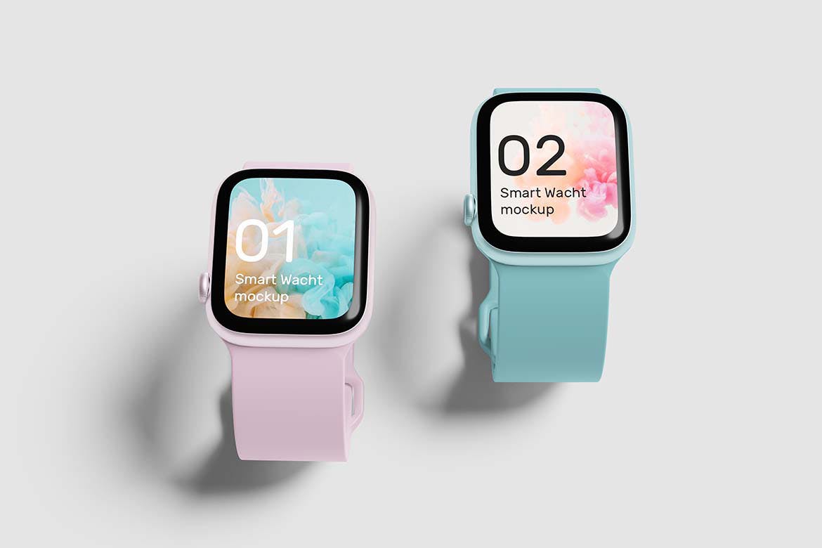 风格华丽的苹果智能手表样机PSD素材包