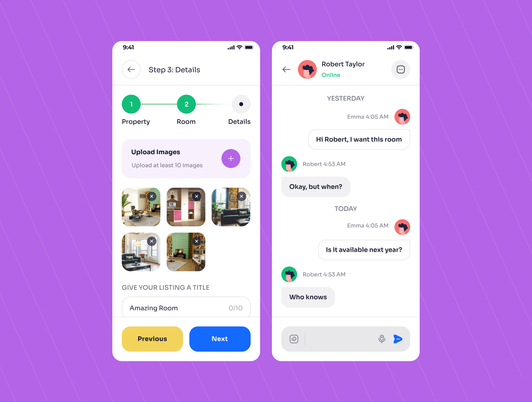 一套色彩优雅的房间预订APP UI界面素材包