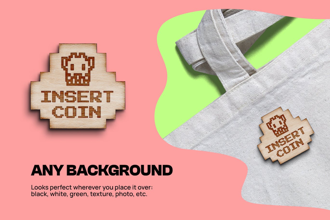 PS中一键生成木制徽章效果