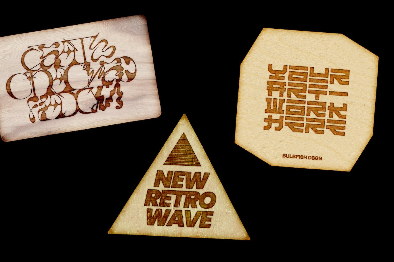 PS中一键生成木制徽章效果