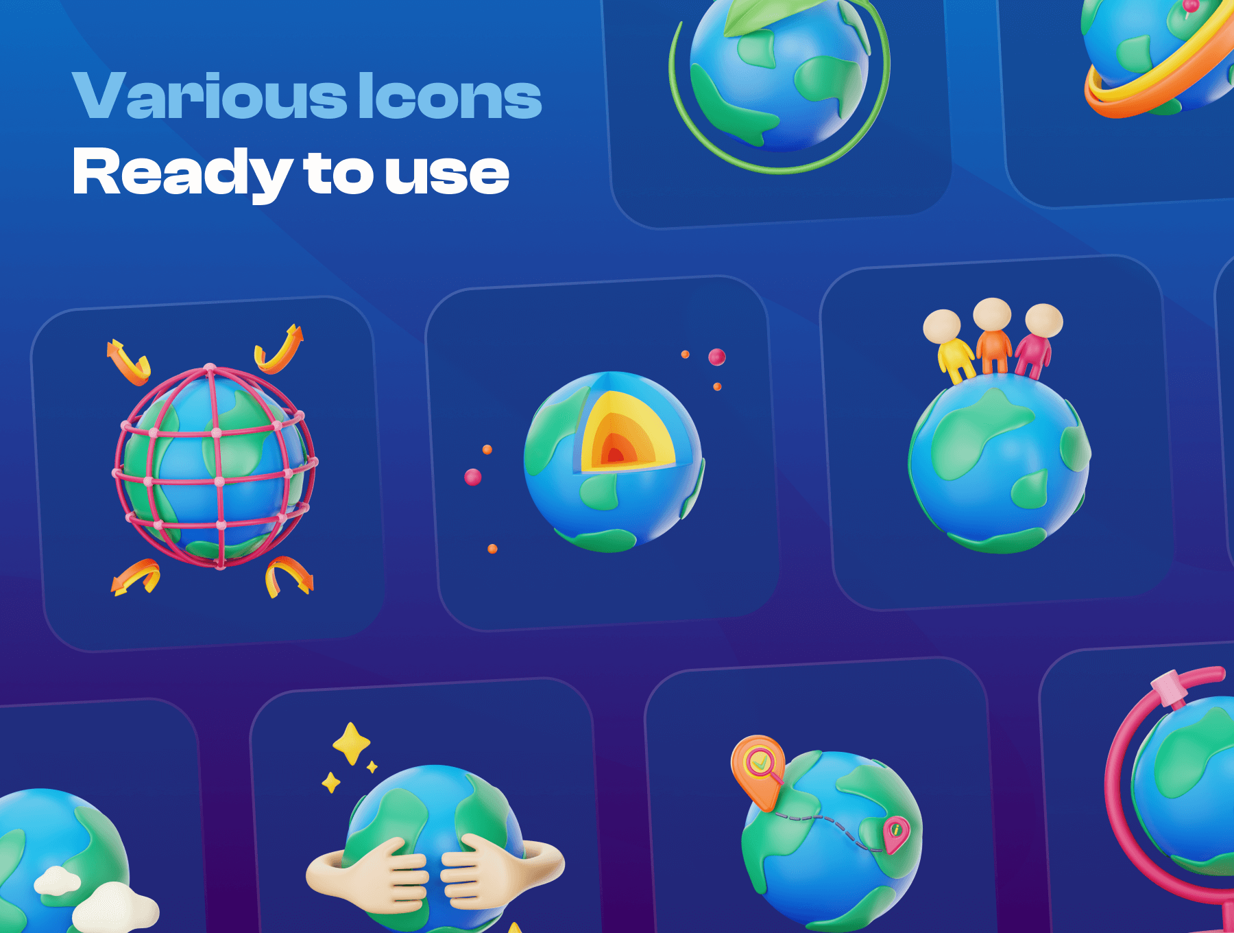 20个绿色地球与生态主题3D图标素材包