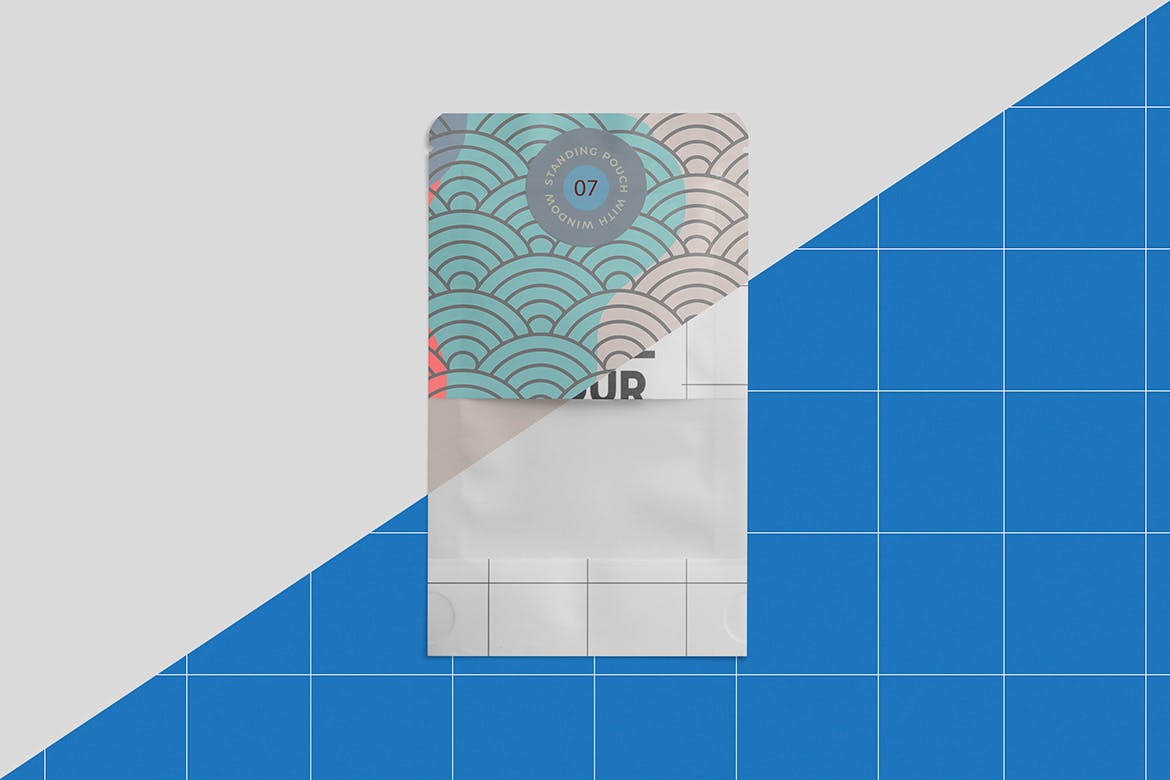 透明窗纸袋包装设计PSD样机素材