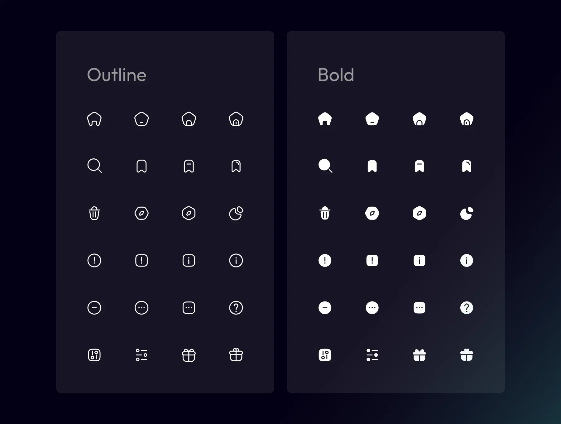 1000多个线性和实心的ICON图标素材包