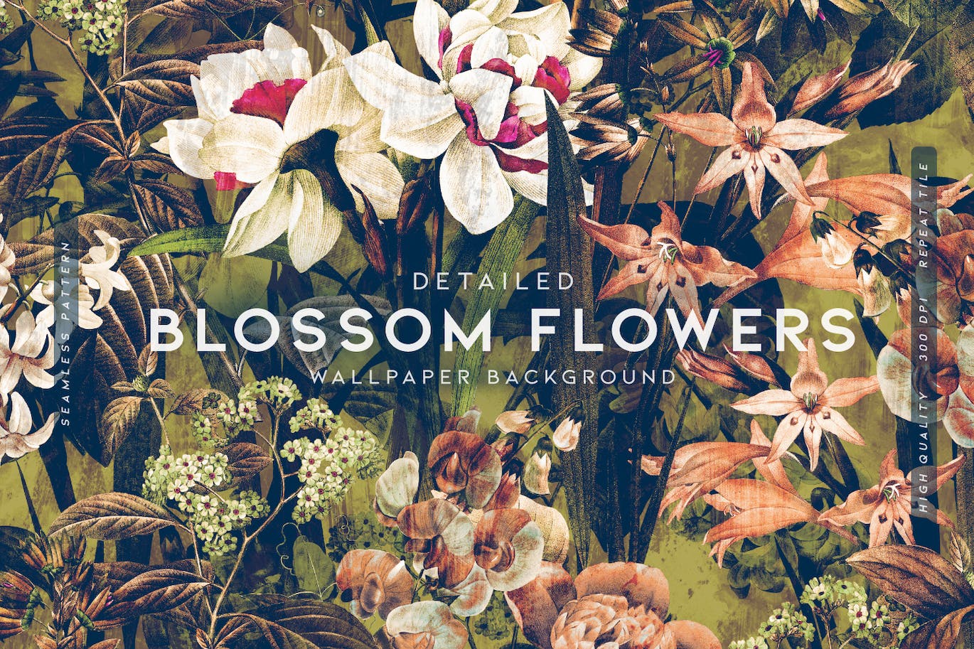 油画效果花朵花卉JPG图片背景素材包