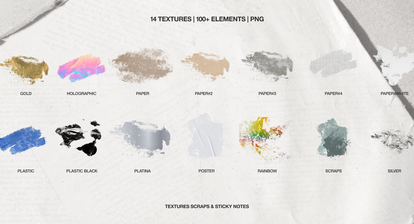 纹理碎屑和粘性元素PNG图片素材