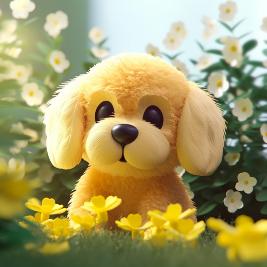 可爱的毛绒小狗