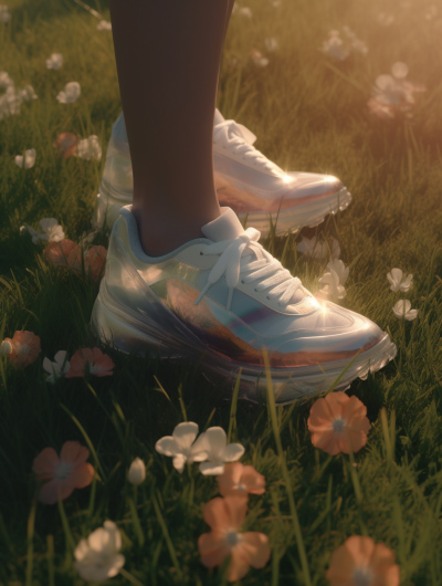 一个女人穿裙子的鞋子特写