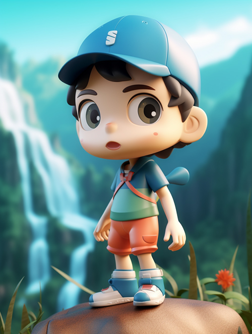 戴着帽子超级可爱的运动男孩