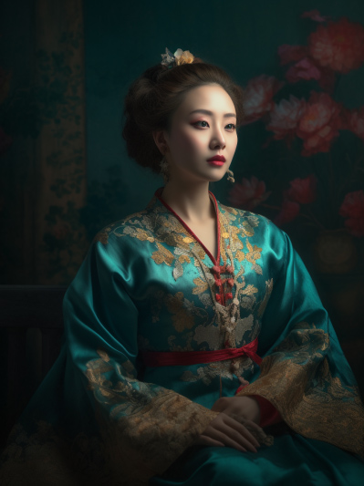 雍容华贵穿着古代服装的女性