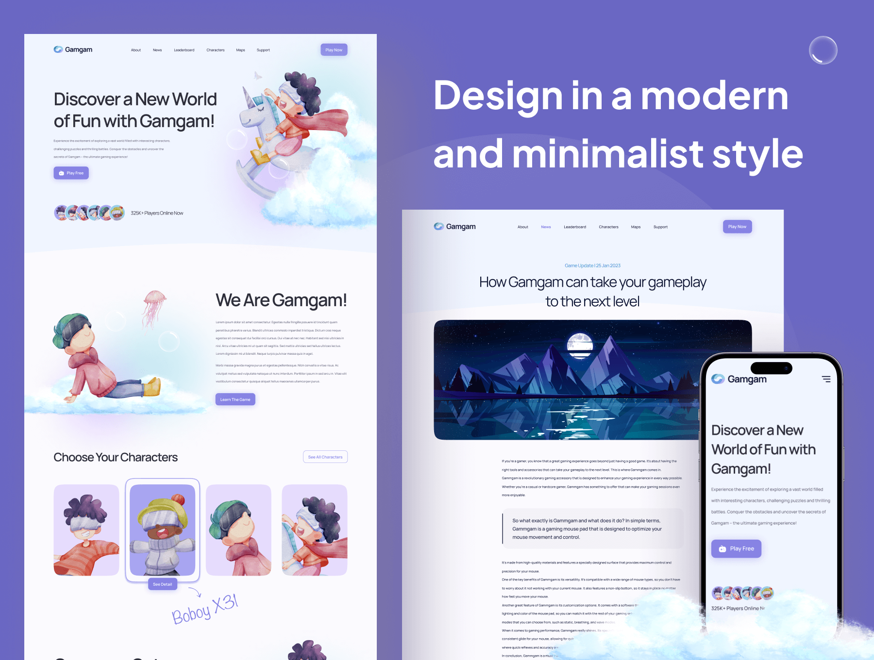 15个紫色高级游戏网页和移动端UI界面素材包（Figma）