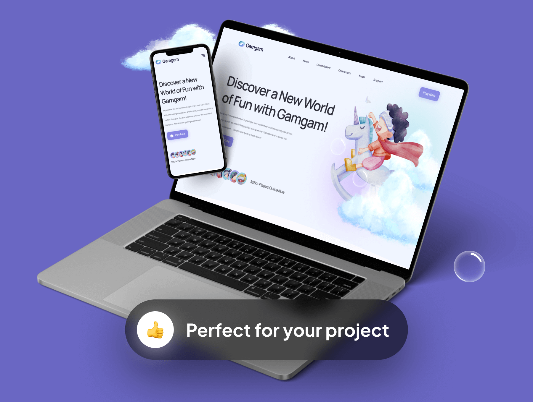 15个紫色高级游戏网页和移动端UI界面素材包(Figma)