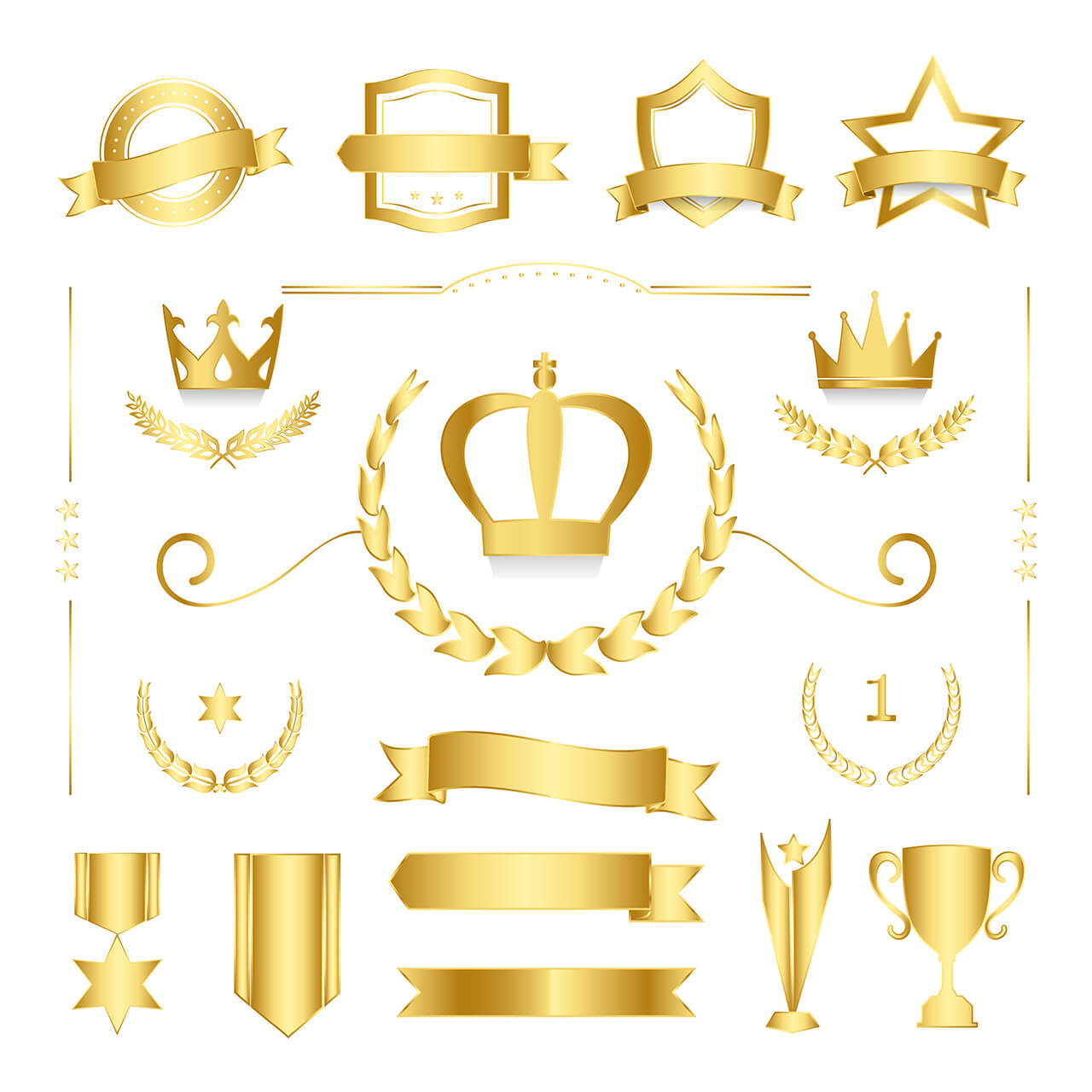22个各种类型皇冠元素素材包