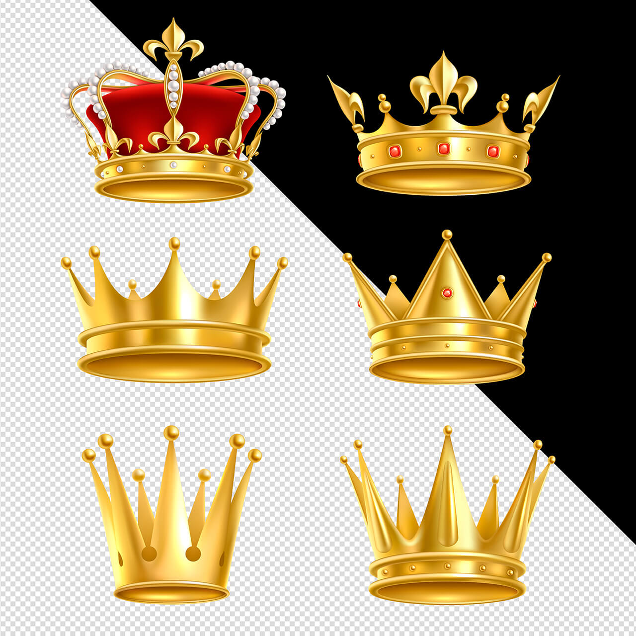 22个各种类型皇冠元素素材包