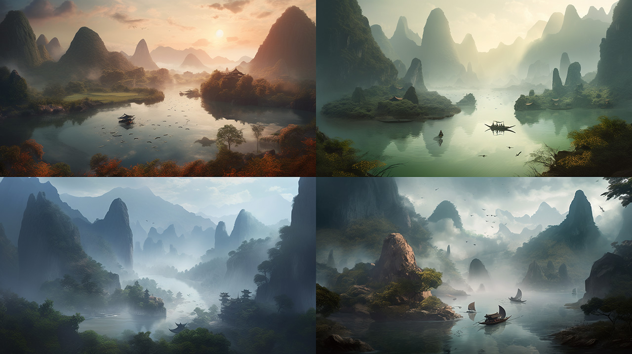 用Midjourney生成极具意境的中国山水画场景