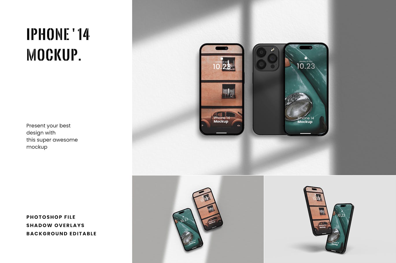 苹果iPhone 14灵动岛手机PSD样机素材