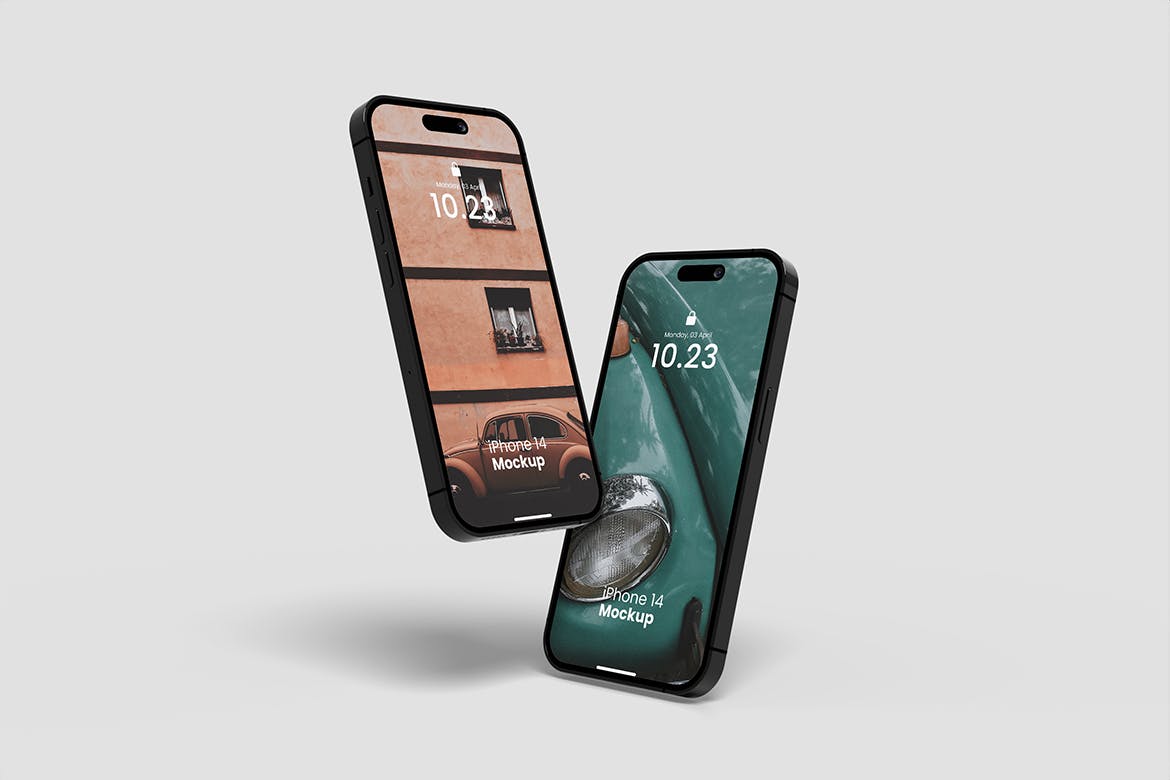 苹果iPhone 14灵动岛手机PSD样机素材