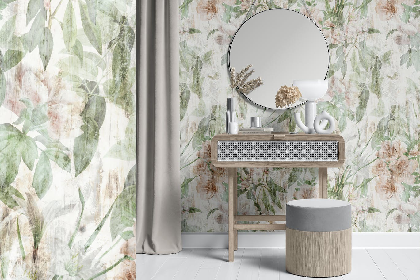 4张高品质复古花卉壁纸图案JPG素材包