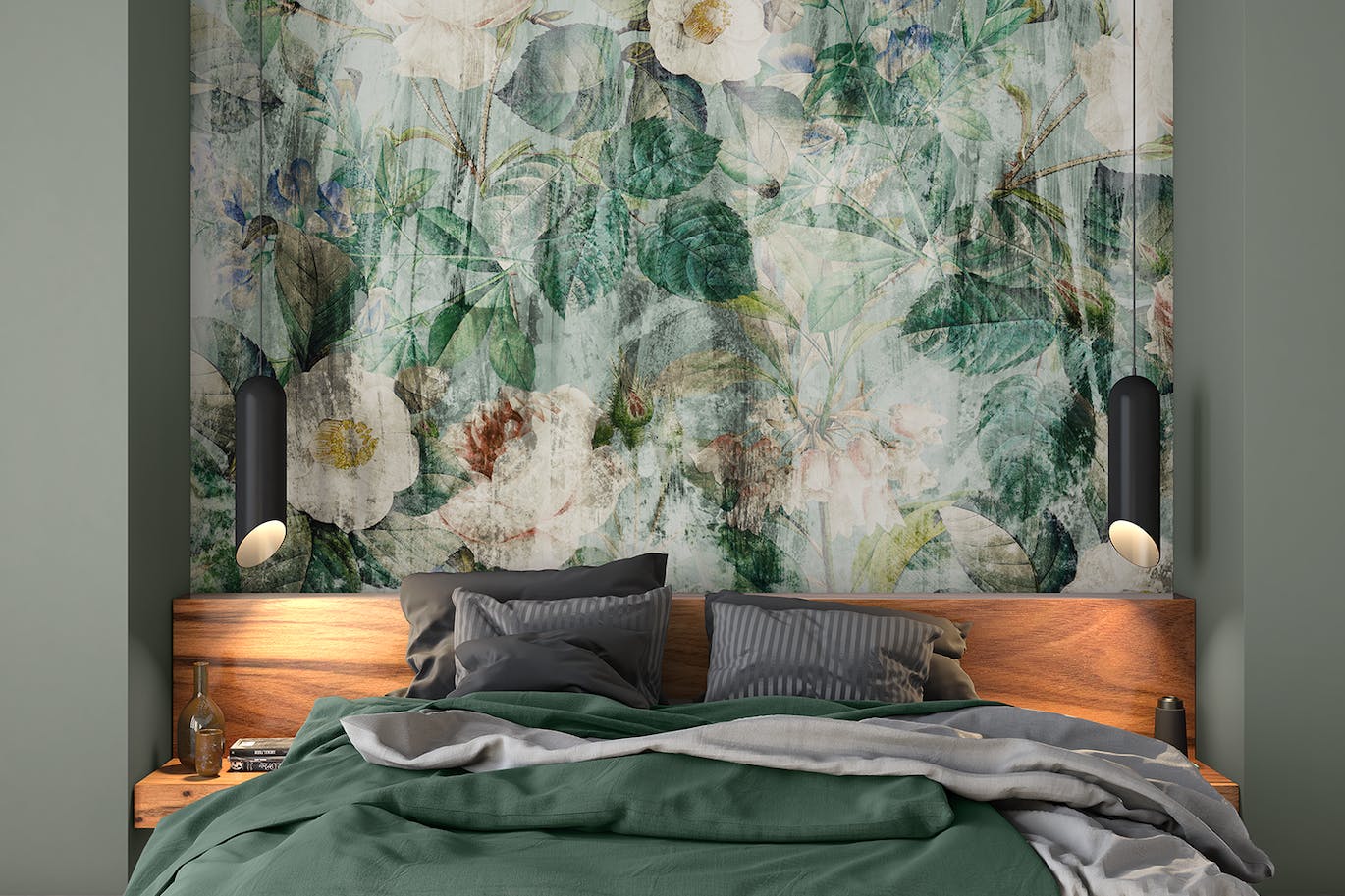 4张高品质复古花卉壁纸图案JPG素材包