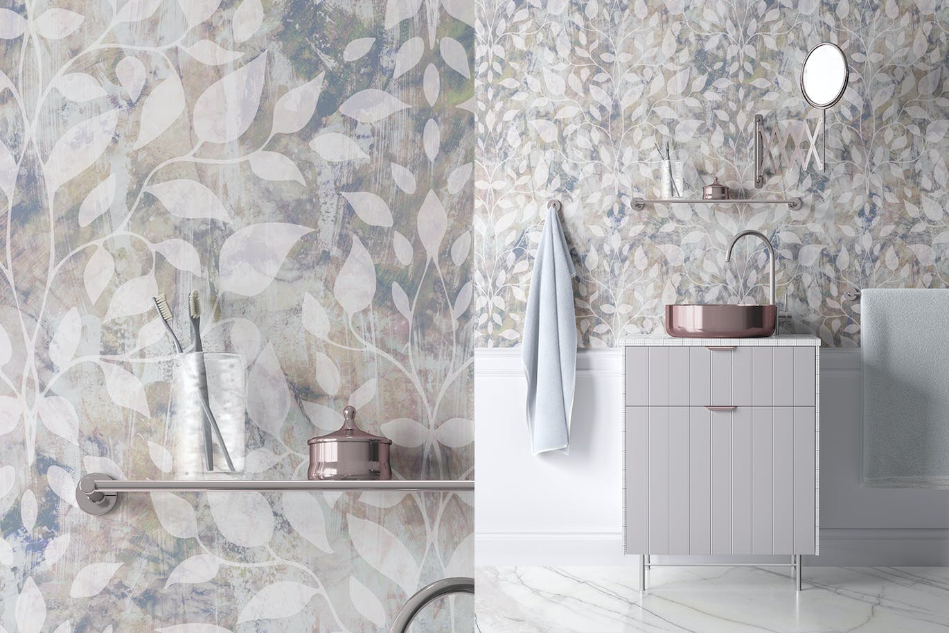 4张高品质复古花卉壁纸图案JPG素材包